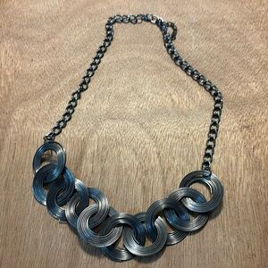 Nice Gunmetal circle design necklace